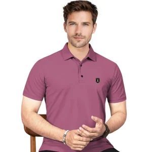 VeBNoR Men Solid Polo Neck Polyester Purple T-Shirt for Men